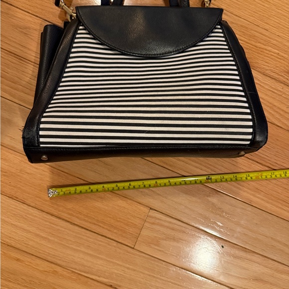 Kate Spade Black and White Striped Satchel - Picture 10 of 11